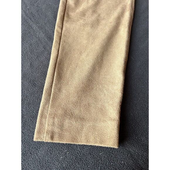 Talbots 12P Brown Faux Suede Stretch Side Zip Pants. M1 - Picture 2 of 6